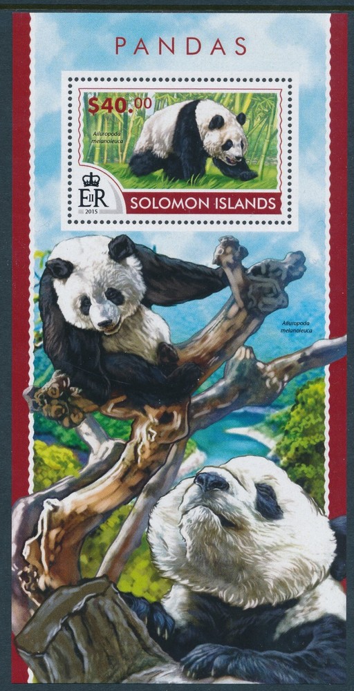 2015 SOLOMON ISLANDS PANDAS MINI SHEET ($40) FINE MINT MNH