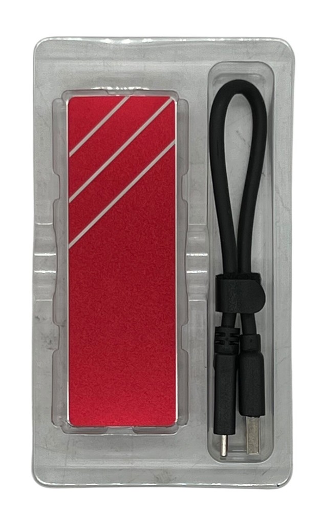 NEW Portable External Hard Drive Case (M.2) 1 TB - D Red
