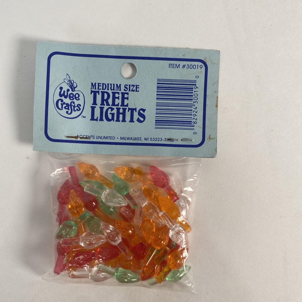 Wee Crafts Medium Size Tree Lights 35 Plastic Lights NOS For Ceramic Trees