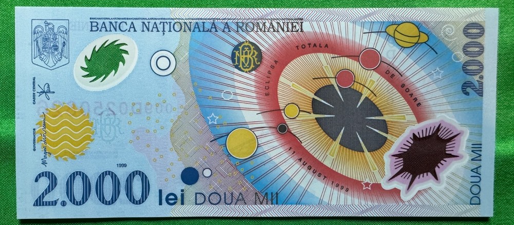 Romania, 2000 Lei 1999 FIRST POLYMER, P-111 UNC