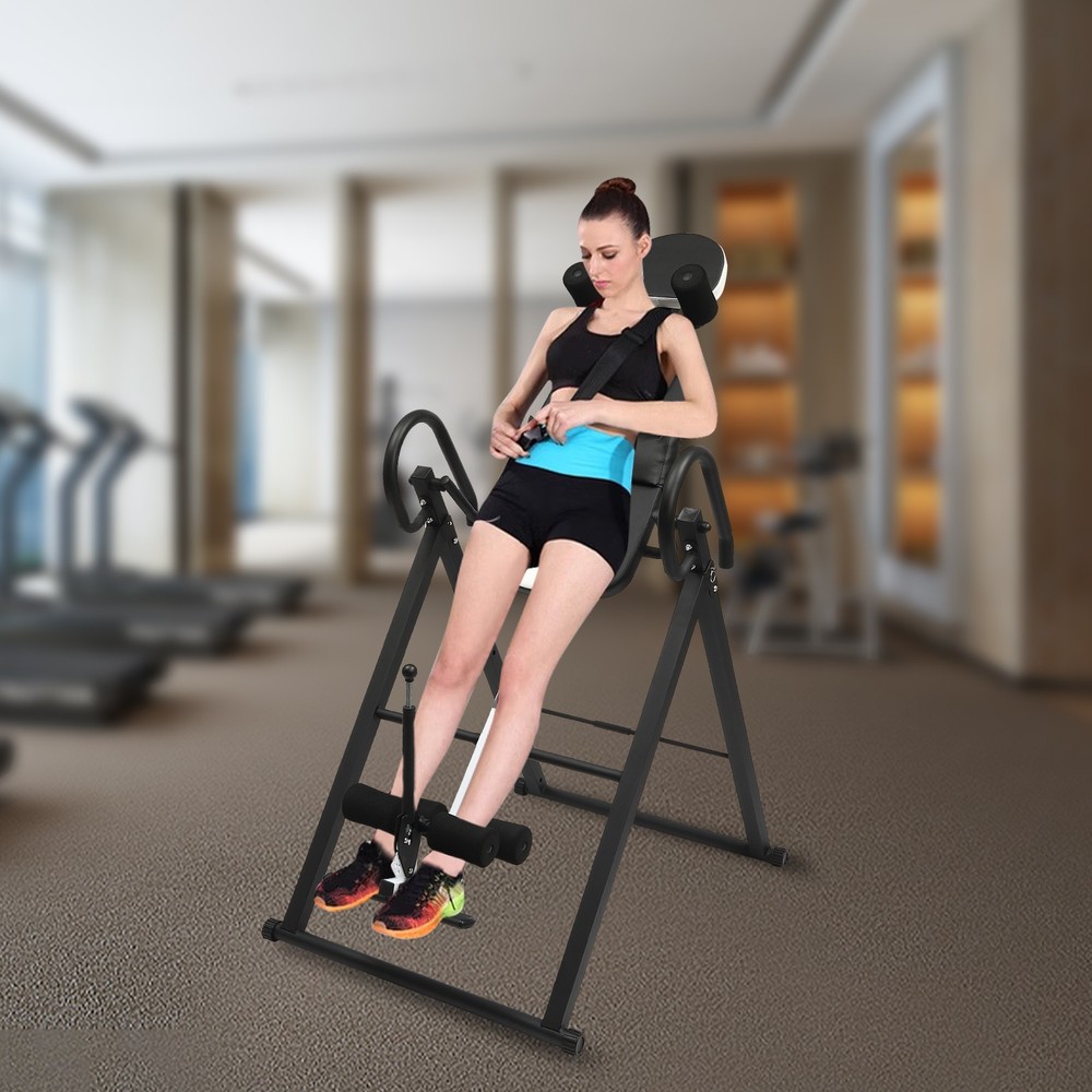 Inversion Table Extended Ankle Lock Handle Back Pain Relief Equipment 130-185cm
