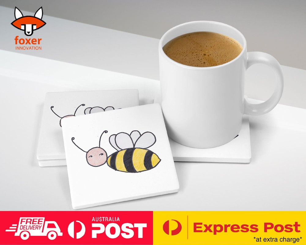 COASTER COFFEE DRINKING MAT|BUMBLE BEE SKETCH ART DRAWING