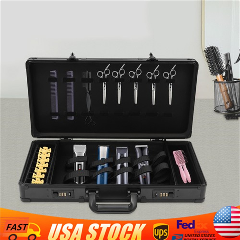 Barber Stylist Suitcase Carrying Case Box For Clippers Trimmers Scissors Combs