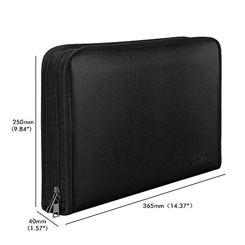 Expanding File Folder Important Document Organizer Fireproof Black,25 Pockets