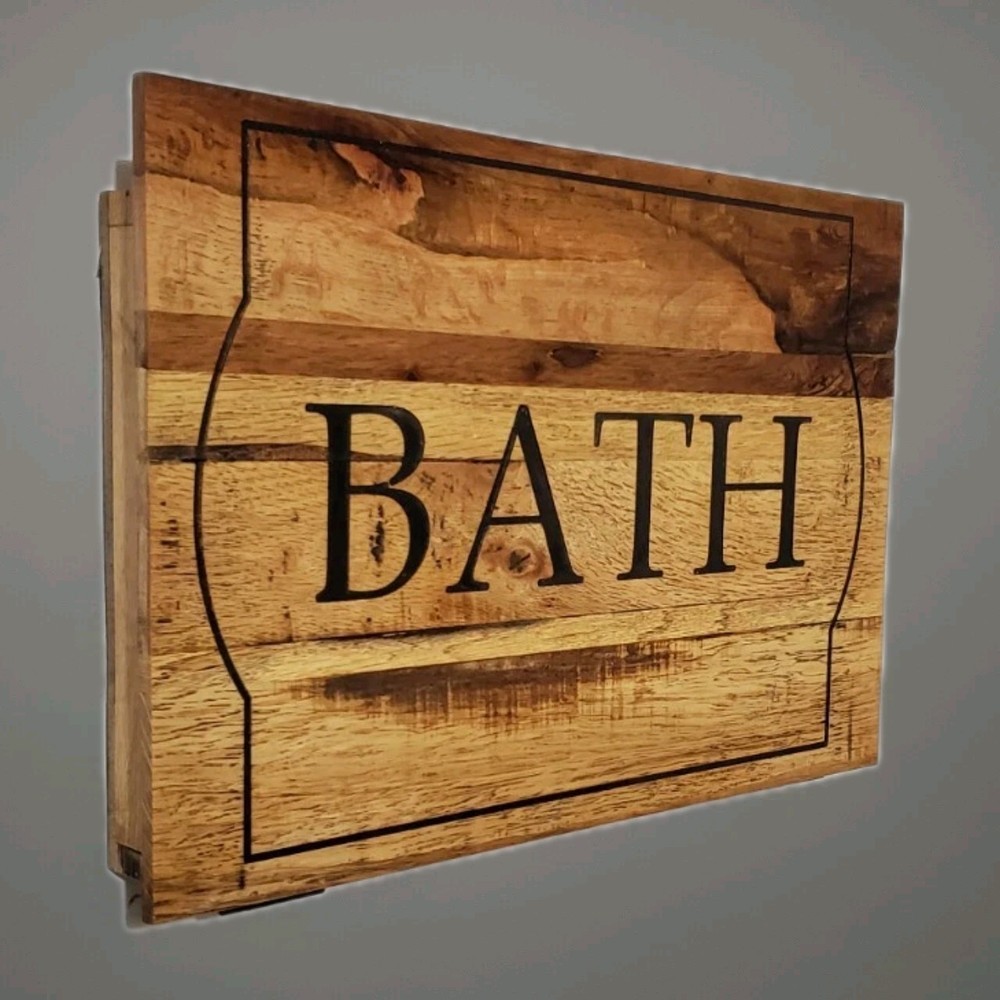 RUSTIC Concealed Handgun BATH Wall Mount Cabinet/ Hidden Lock