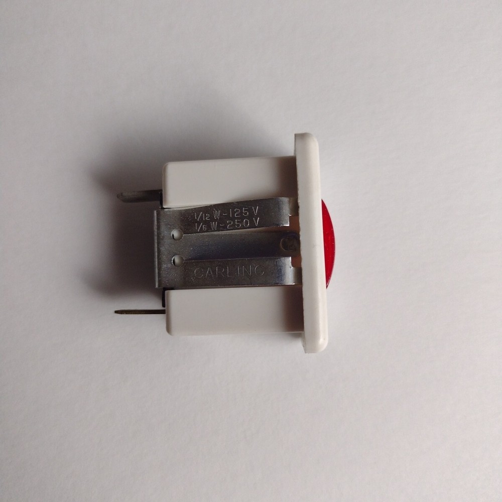 Carling 125-250v Rectangular Panel Mount Indicator Light White With Red Lens