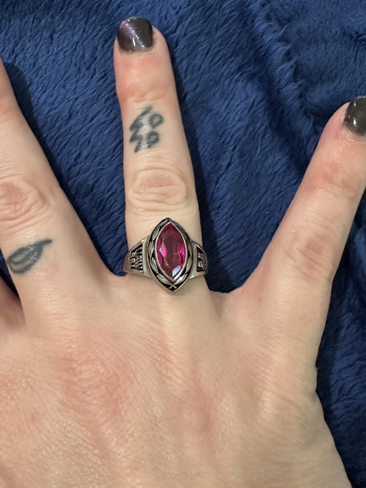 Vtg United Auto Workers UAW 651 25yrs Ruby Service Ring, Size 8.25