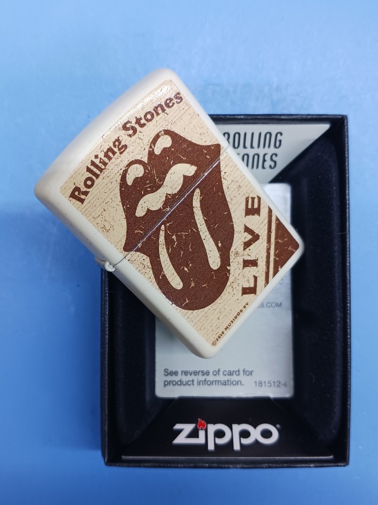 Zippo Rolling Stone Cream Matte Lighter 28018