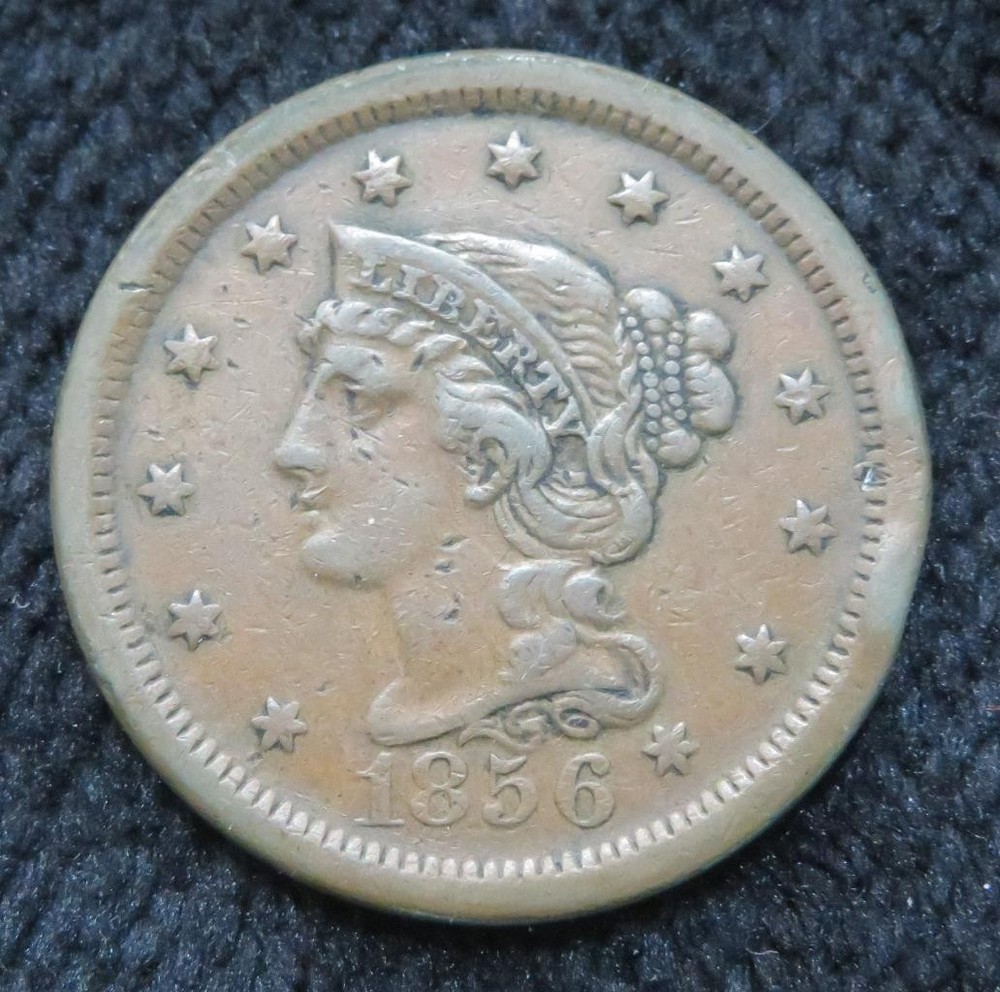 1856 Large Cent * Upright 5 *  Neat Type Coin * 5937