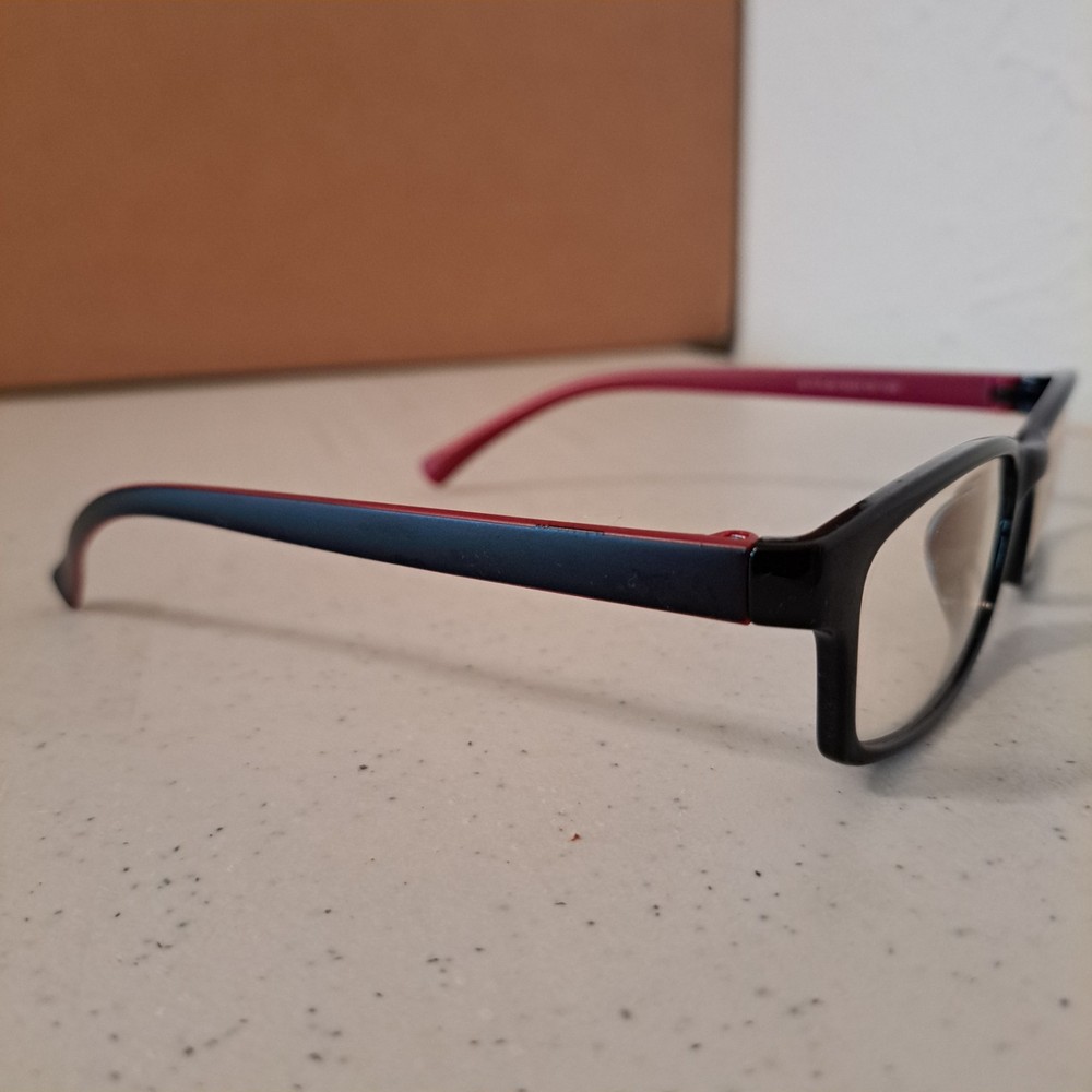 Spektrum Eyeglasses Blue Light Black Maroon Square Frames U-74