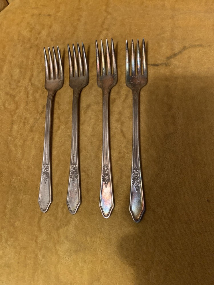 4 Grille Fork Lot ROSEDALE 1933 Manor Plate Silverplate Flatware Kitchen Drawer