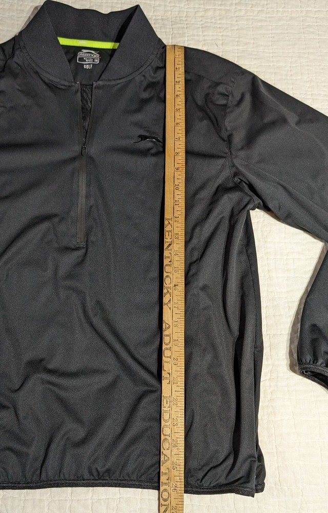 Slazenger Golf Pullover Mens Sz M Medium Vented Lightweight 1/2 Zip Jacket Black