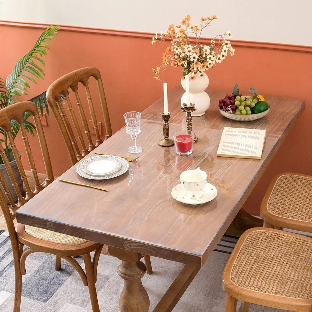 Clear Table Cover Protector, 42 x 96 Inch Table Protector for Dining Room Tab...