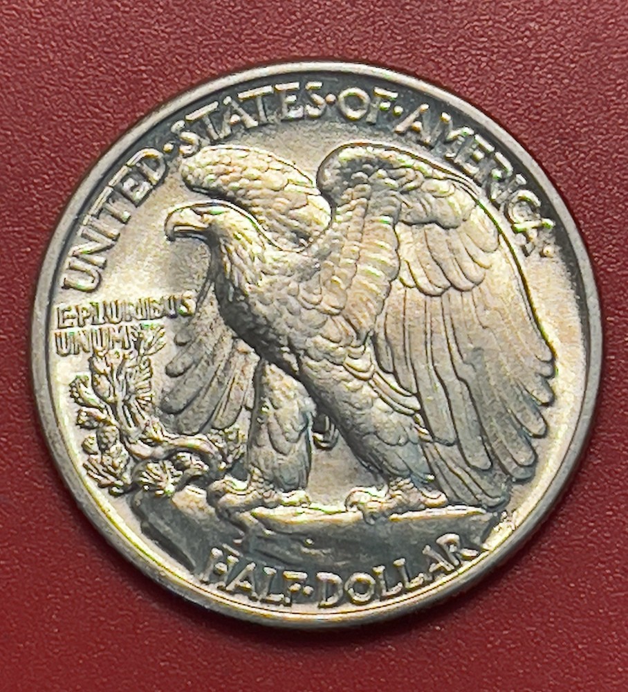 1943 P Walking Liberty Silver Half Dollar, Gem Uncirculated.