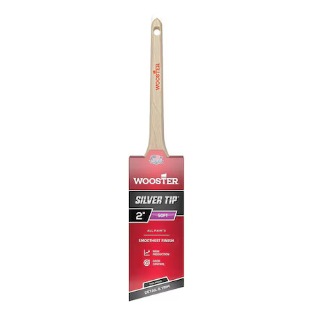 Wooster 5224-2 2" Angle Sash Soft, Silver Ct Polyester Bristle, Paint Brush,
