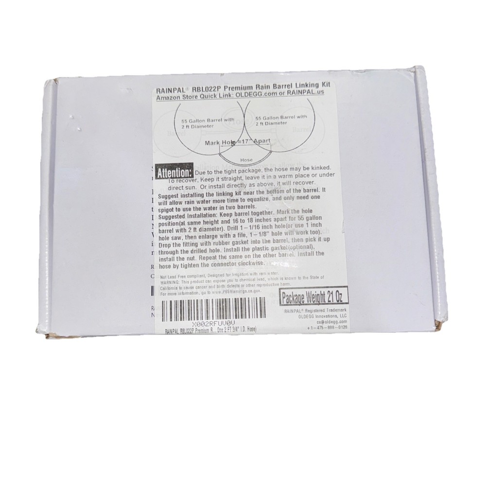 Rainpal RBL022P Premium rain Barrel Linking kit