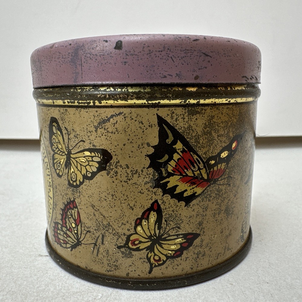 Cummings Lime Mints Tin Vintage Butterflies 2.5 Ounces EMPTY