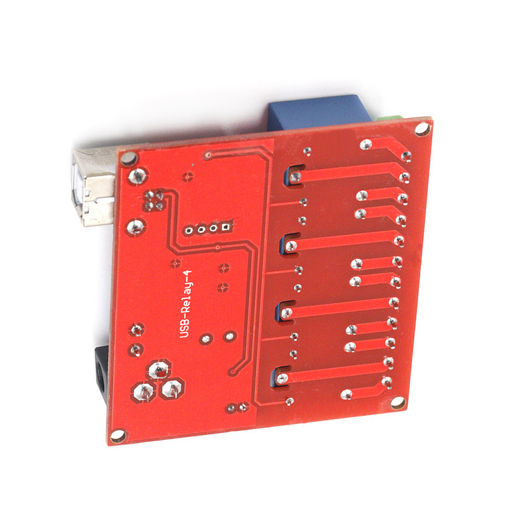 4 Channel USB Relay Module with Flexible Power Options and Secure Mounting
