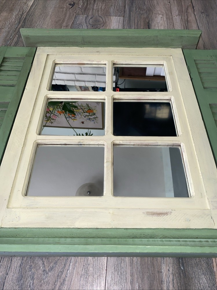 Home Interiors Rustic Mirror Shutters Home Decor 25” x 22”