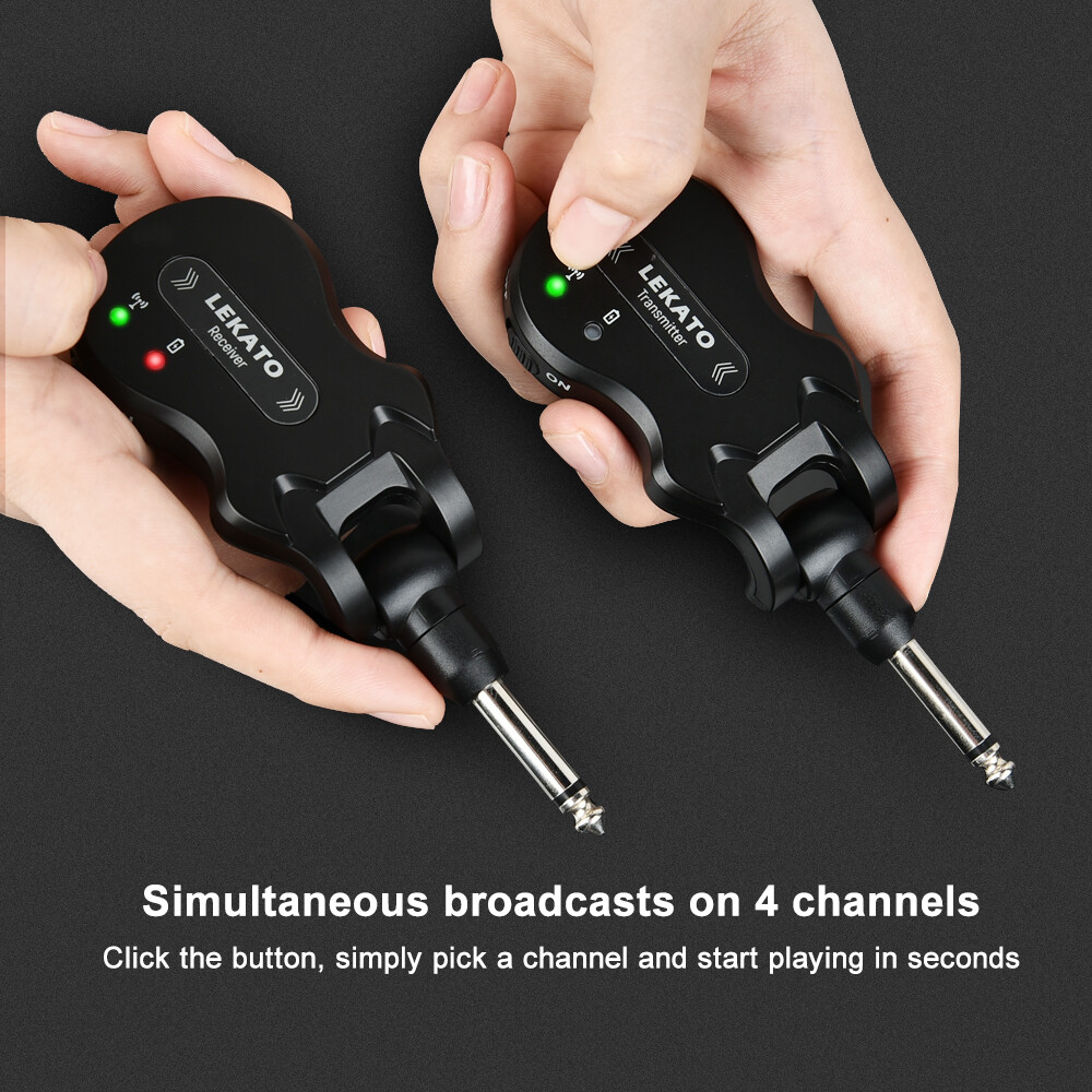LEKATO 5.8GHz Wireless Guitar Digital System Transmitter Receiver set 100ft