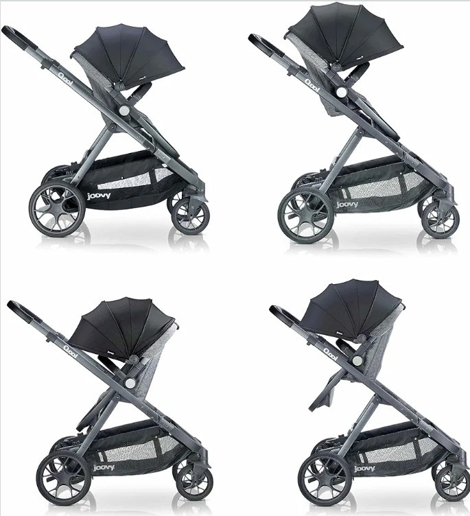 Joovy Qool Modular Stroller Grey Melange 8189 Single Double Triple Ready
