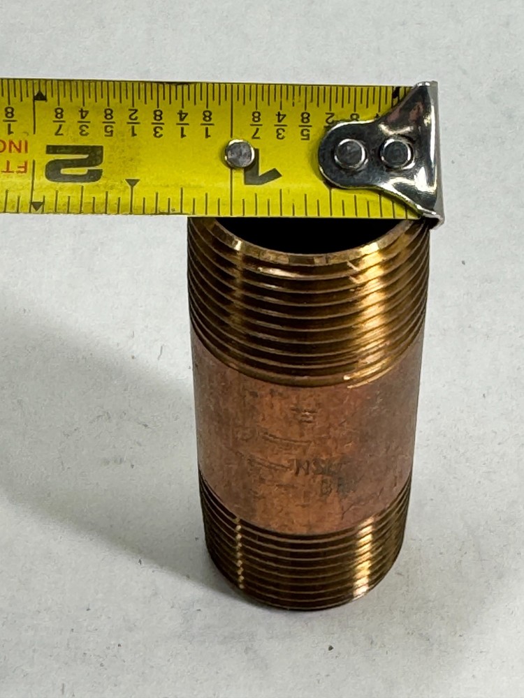 Brass Nipple 1" NPT Schedule 40 x 3" Long, Thread Both Ends