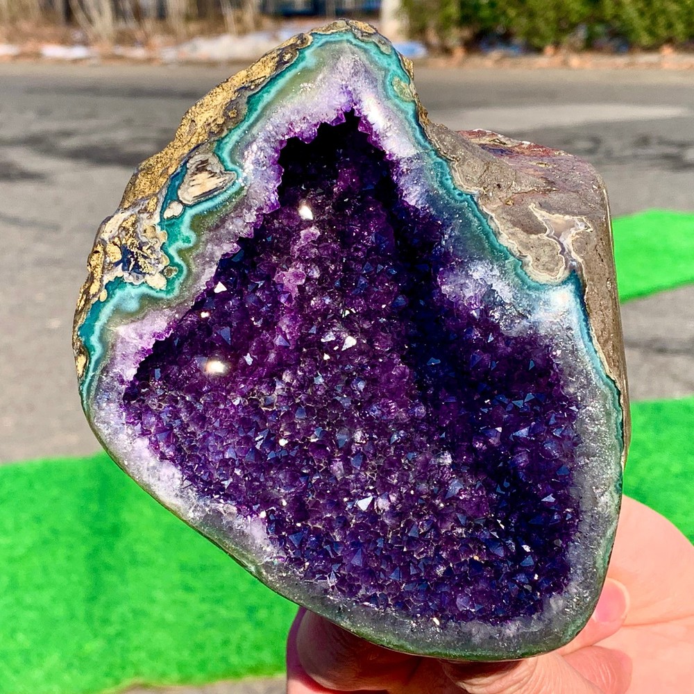 891G Natural Amethyst geode quartz clustercrystal specimen Healing