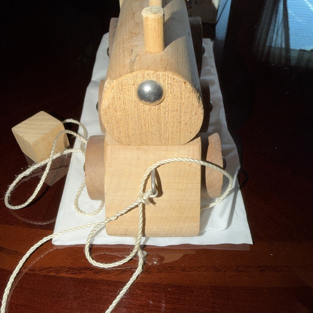 handcrafted wooden toy train Engine Pull Toy