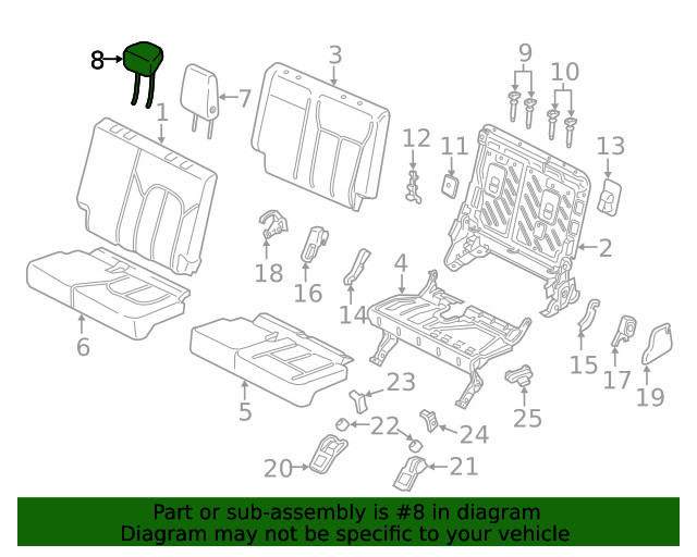 Genuine Ford Head Rest Assembly JL7Z-78611A08-CE