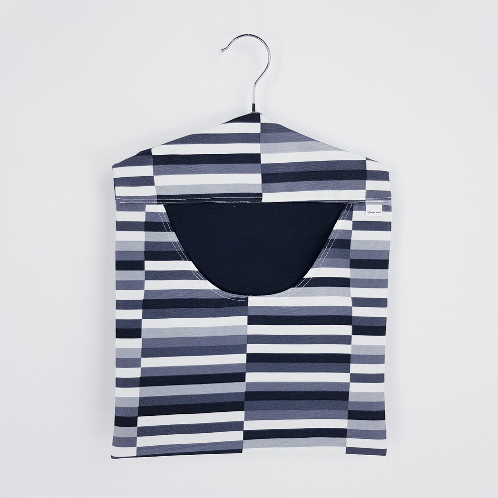 Peg Bag Handmade Black White Grey Abstract Lined Laundry Clothes Peg Holder
