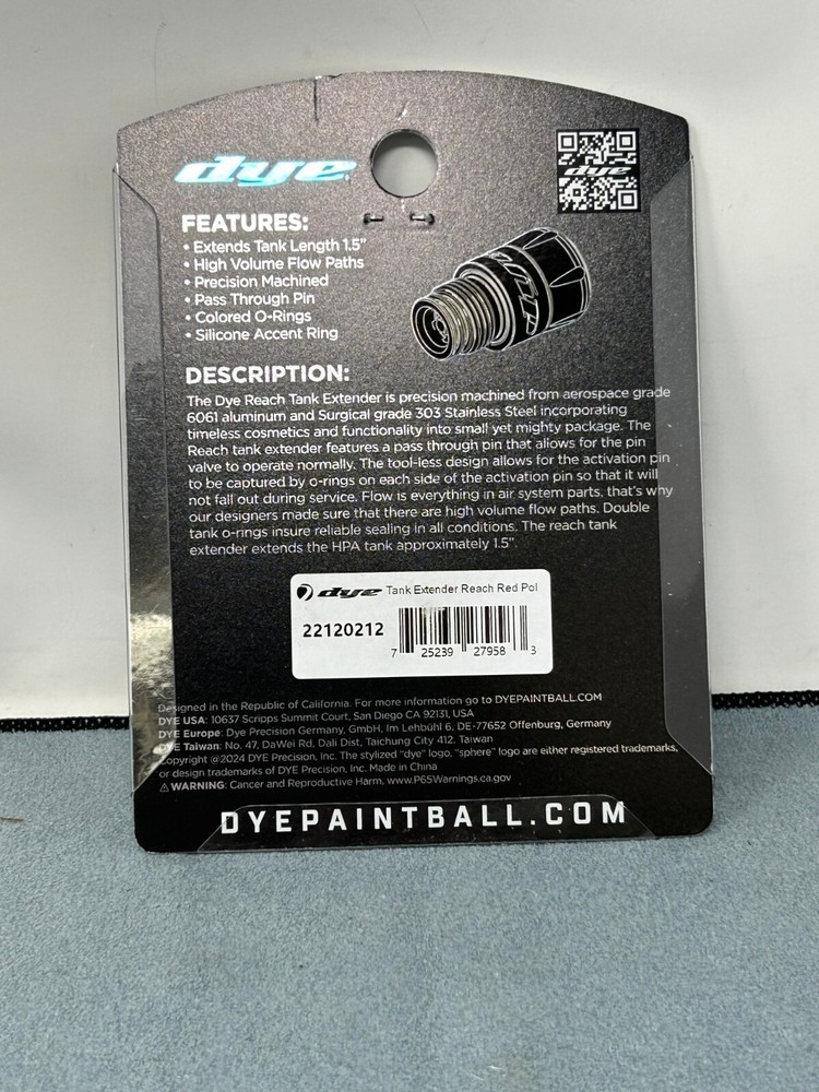 Dye Reach Tank Extender - Polished Red