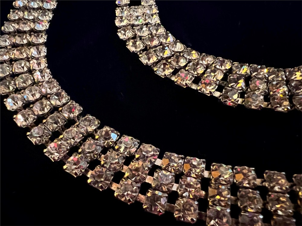 Vintage 3 Row Rhinestone Belt