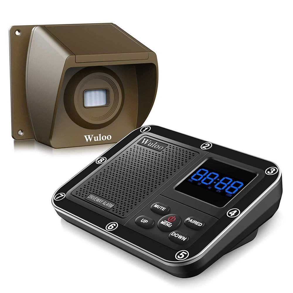 1800 feet Range Driveway Alarms Wireless Battery Powered 1 Sensor 1 Receiver Kit