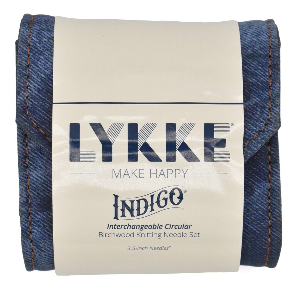 Lykke ::3.5" Indigo Interchangeable Needle Starter Set:: Azure Fabric Case