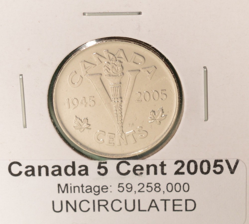 2005 Canada 5 Cent (Victory) - UNCIRCULATED from Mint Roll 🇨🇦