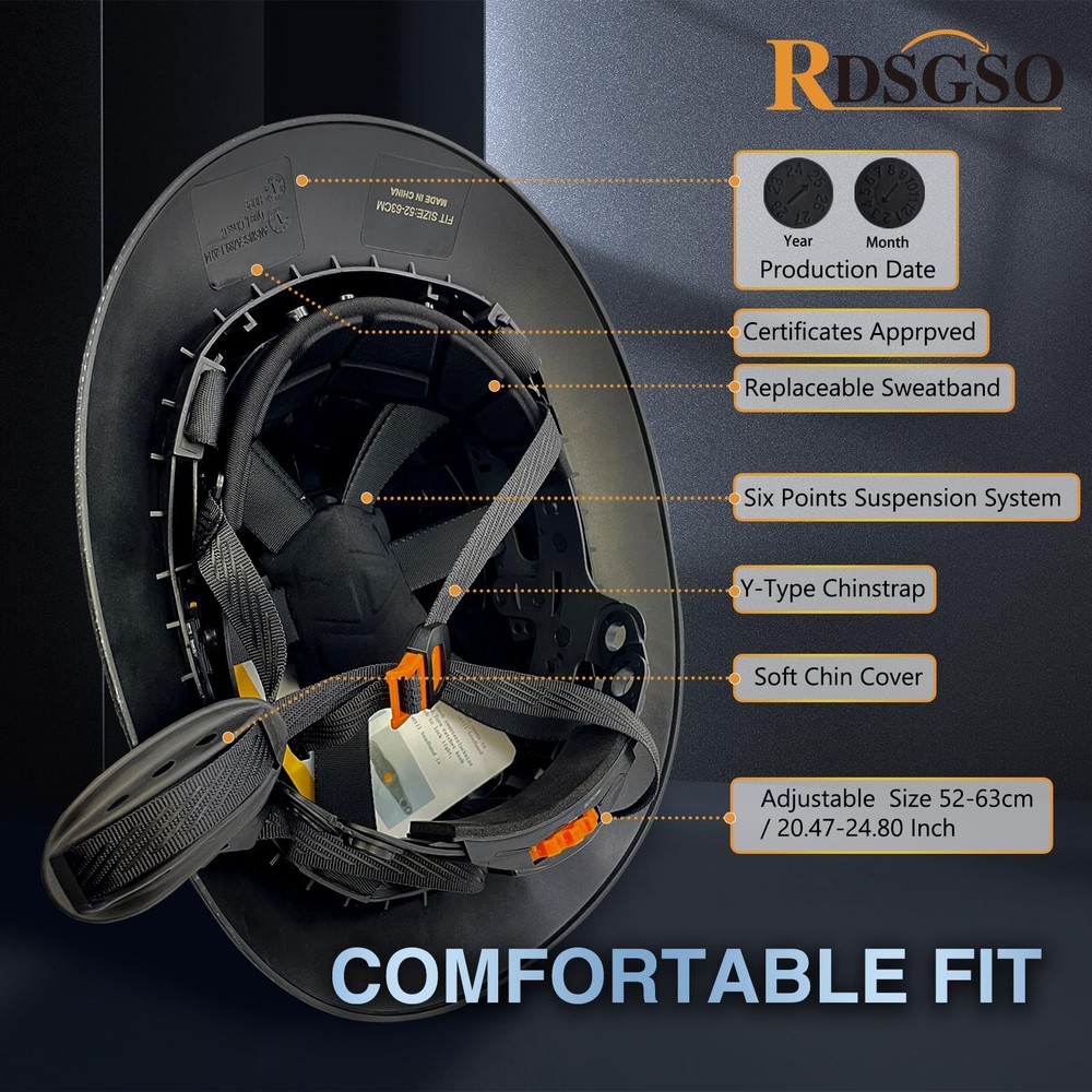 Full Brim Hard Hat Vented Safety Helmet | Industrial Construction Work
