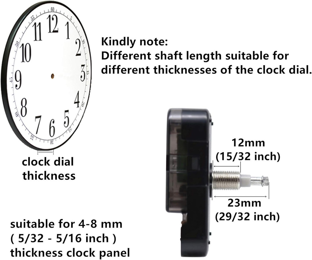 12888 High Torque Quartz Clock Movement with 8" Spade Hands Kit