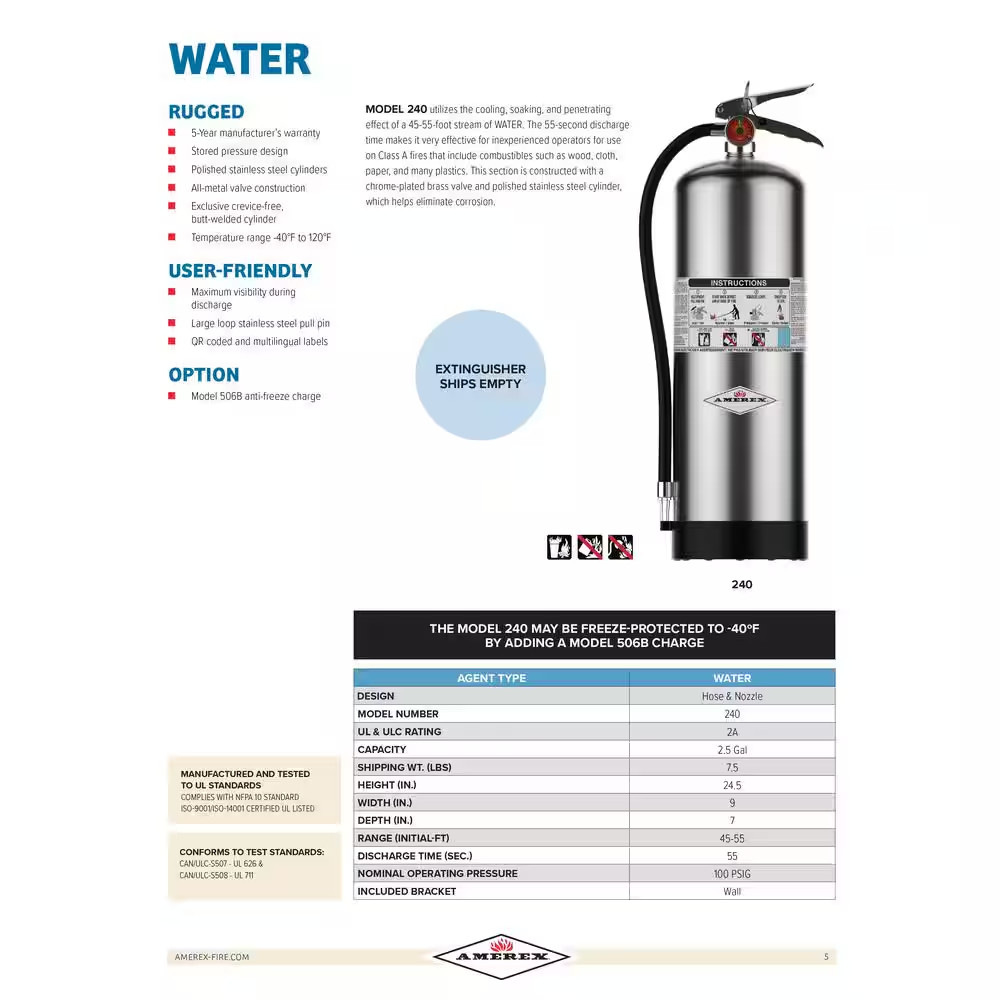 2-A 2.5 Gal. Water Fire Extinguisher