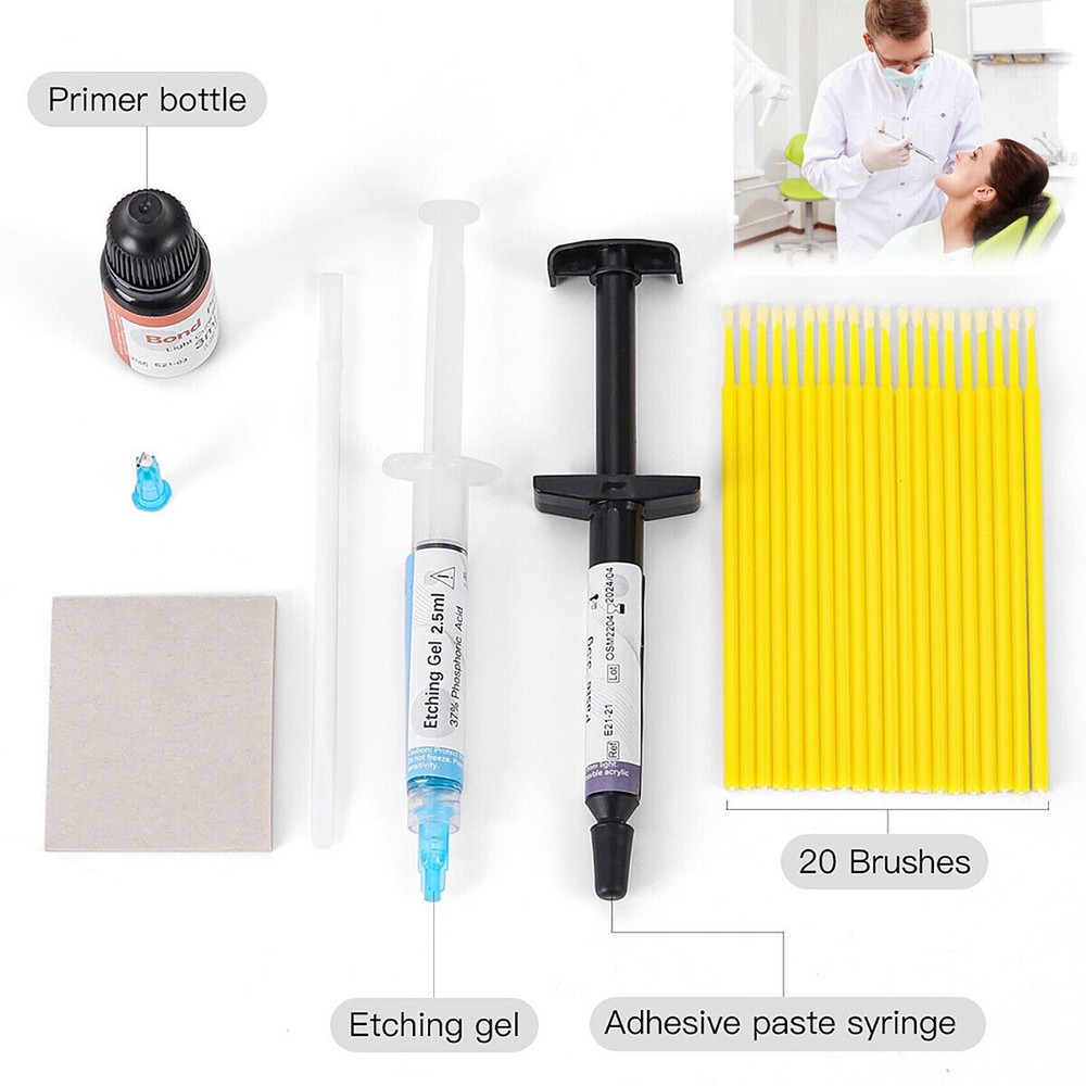 Dental Orthodontic Light Cure Brackets Mini Adhesive Bonding System Kit