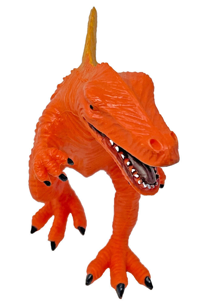 Spinosaurus 2006 Orange Rubber Plastic Dinosaur 6" Used
