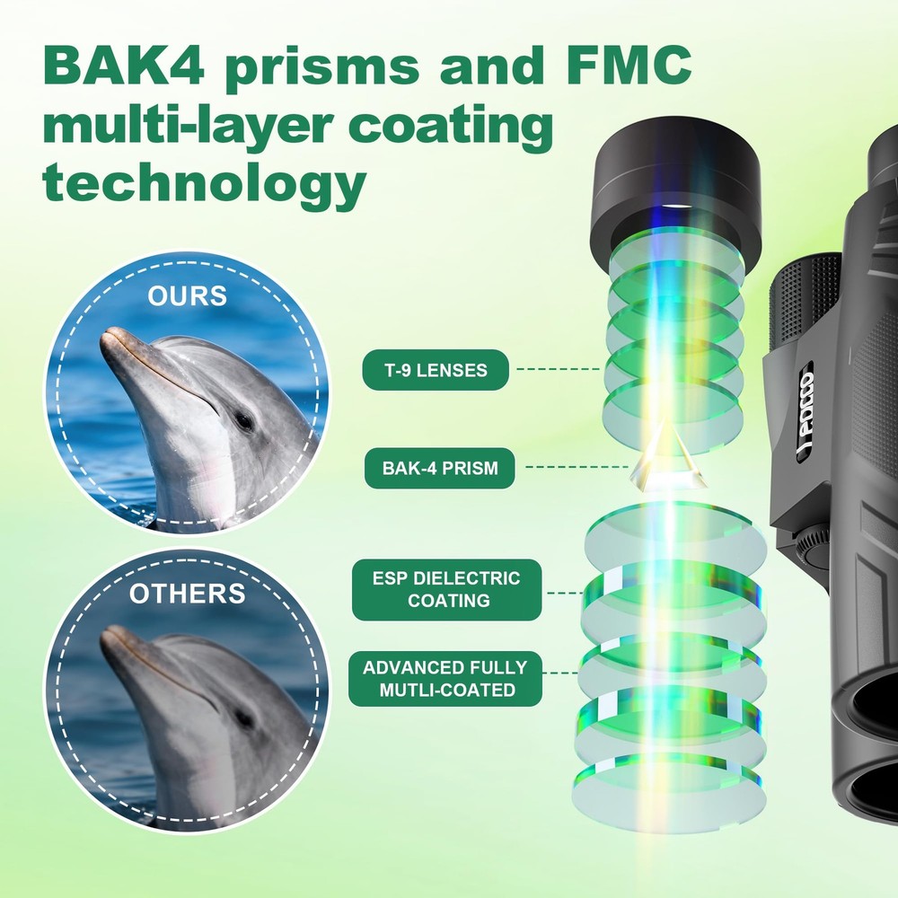12x50 High Powered Binoculars Waterproof Binoculars with Clear Low Light Vision