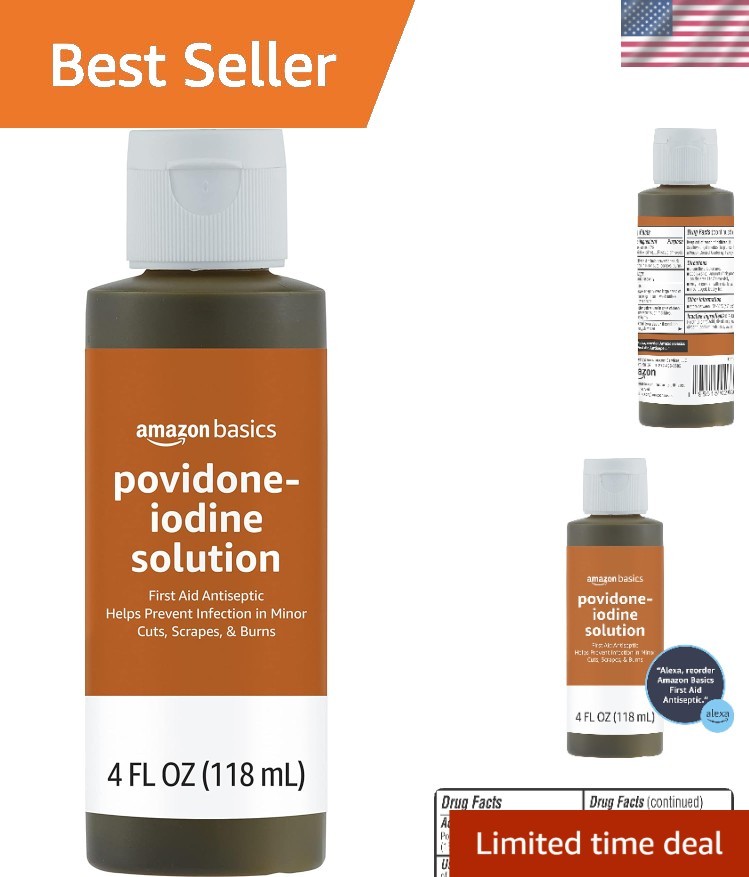 Convenient 4 fl oz Antiseptic Solution - 10% Povidone Iodine for First Aid Use