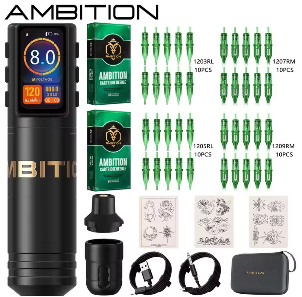 Ambition Stroke 3.5mm Ninja Max+ Wireless Tattoo Pen Machine Coreless Motor Kit