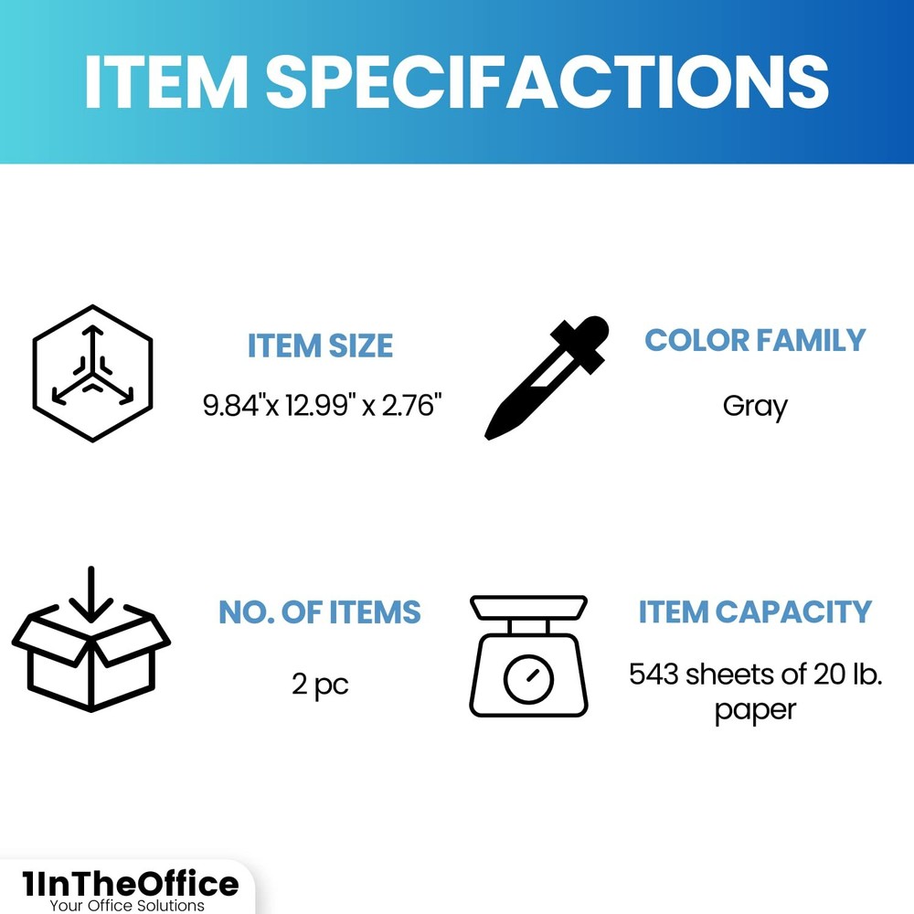 2-Pack Silver Wire Metal Mesh Letter Tray Stackable Side-Loading Organizer