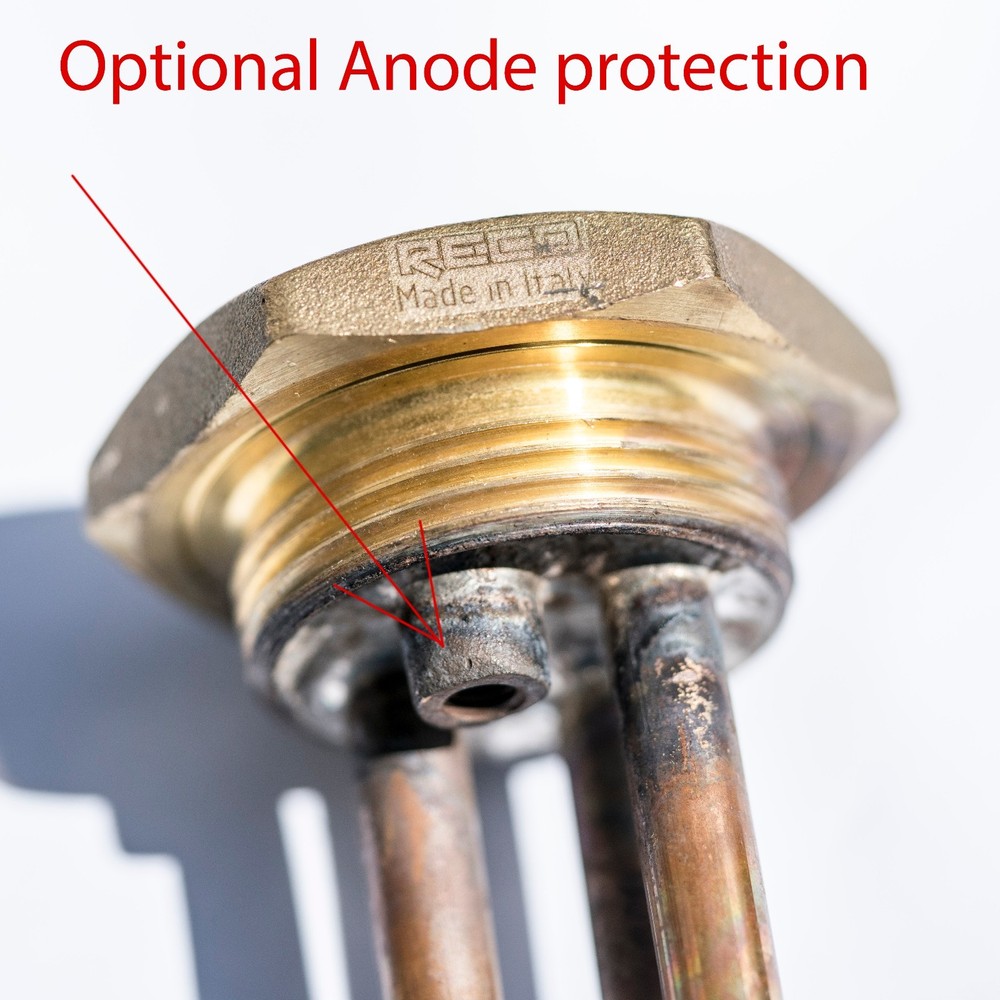 HOT WATER Solar TANK HEATING ELEMENT 3000W 1 1/4" BSP WITH ROD THERMOSTAT RTS