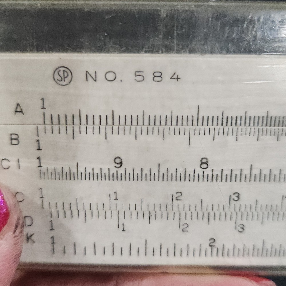 Vtg Sterling SP Precision Slide Ruler Model 584