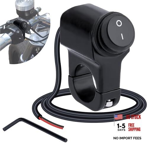 Motorcycle Handlebar Switch 12V, Waterproof Motorcycle Light Toggle 1 PC