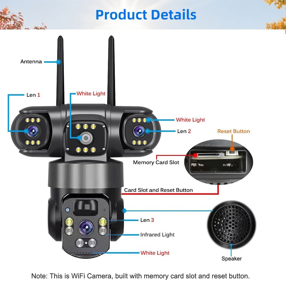 2PCS Solar Battery Powered Wireless WiFi Home Security Camera System Outdoor US