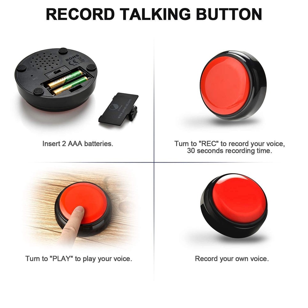 Recordable Easy Button Sound Button Voice Recording Talking Button 30 Second ...