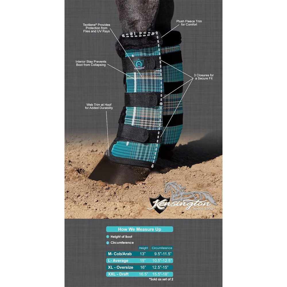 KENSINGTON PROTECTIVE PRODUCTS Deluxe Black L-Average Protective Fly Boots